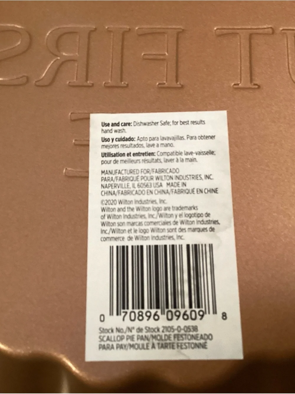 Wilton Copper Fluted Pie Pan with 